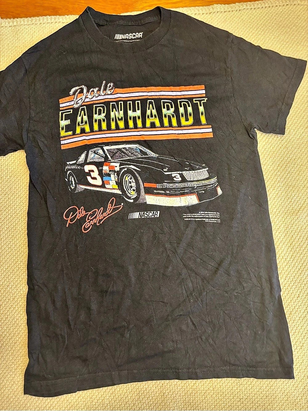 NASCAR Dale Earnhardt #3 Graphic T-Shirt Black & Orange Small